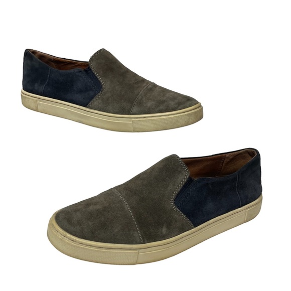 Frye ‘Gemma’ Suede Cap Toe Slip On Loafers in Charcoal Gray & Navy Blue Size 7.5 - Picture 4 of 11